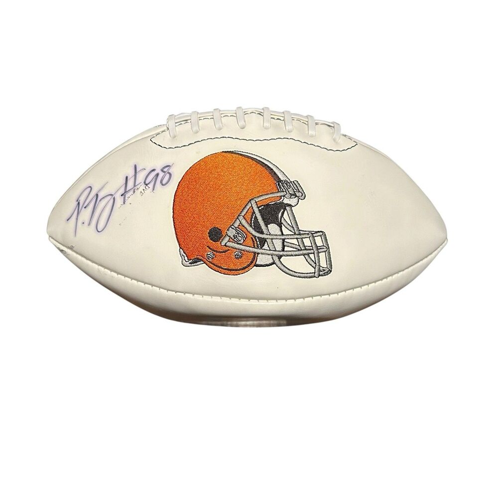 Phil Taylor Cleveland Browns Signed Football Autographed Logo Ball NFL Auto